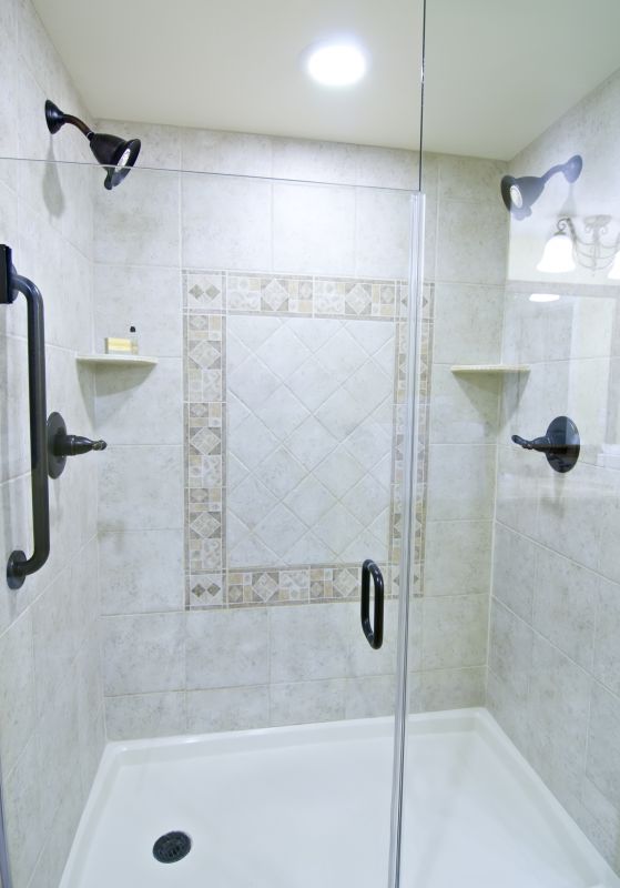 Contemporary Shower with Black and White Contrast